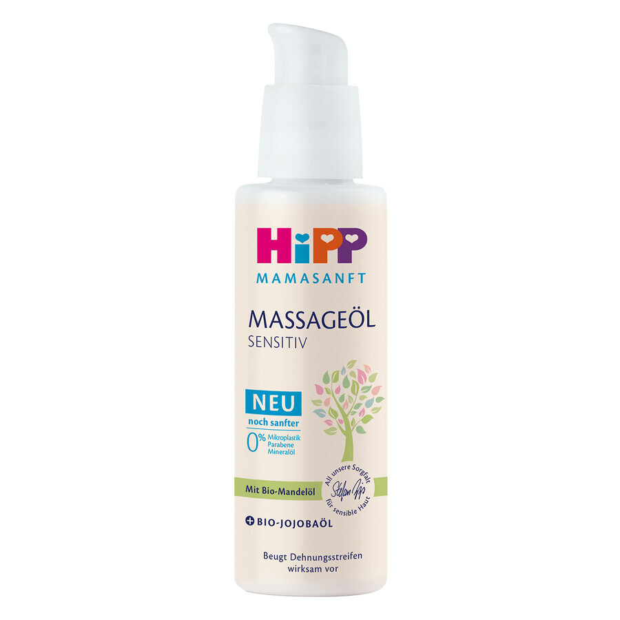 HiPP Mamasanft Sensitiv Mamasanft Sensitiv Dehnungsstreifen Massageöl für Schwangere, 100 ml