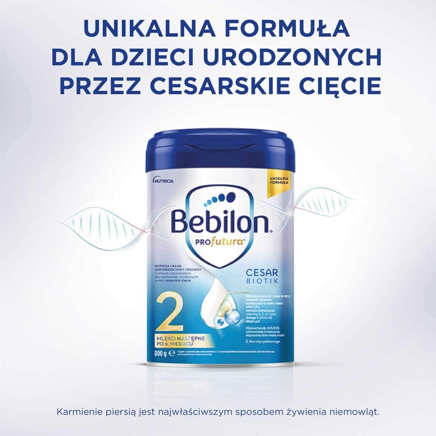 Set Bebilon Profutura CesarBiotik 2, lapte de continuare, după 6 luni, 3 x 800 g + Mustela Bebe Enfant, gel nutritiv de spălare, 300 ml gratuit