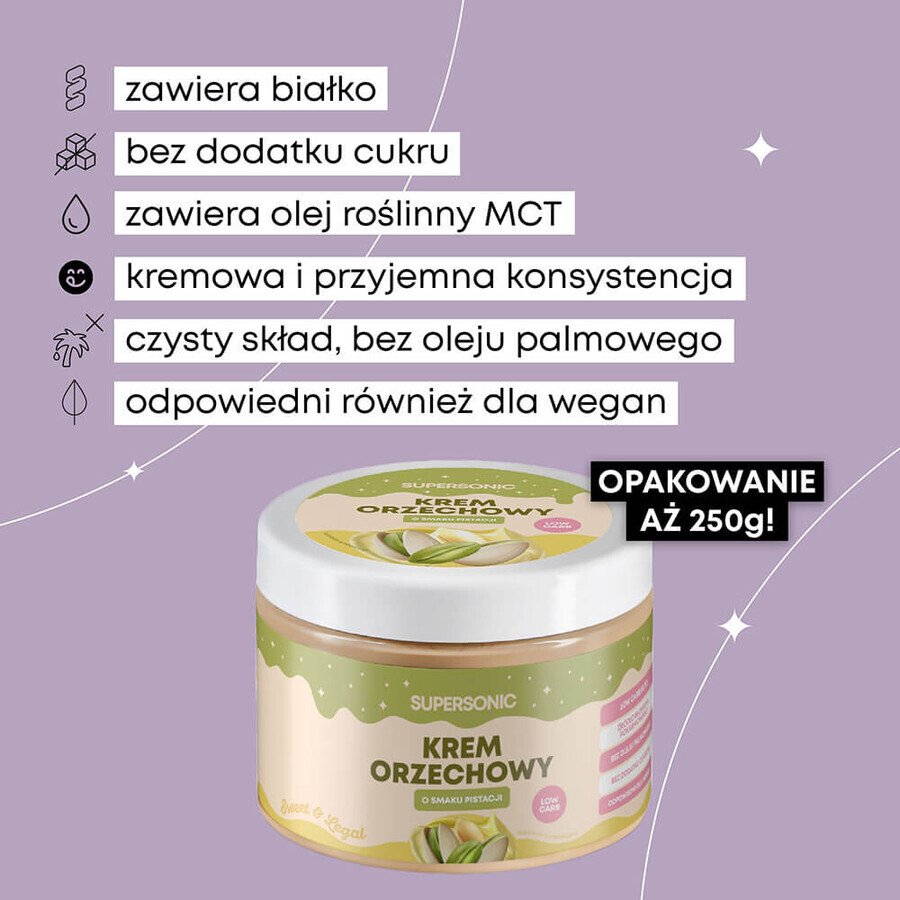 Supersonic, cremă de alune, aromă de fistic, 250 g