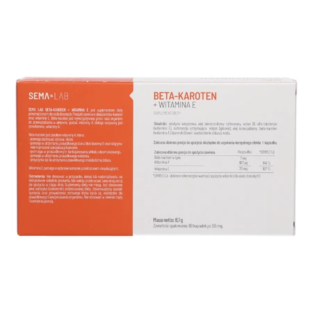 SEMA Lab Beta-caroten + vitamina E, 60 capsule moi