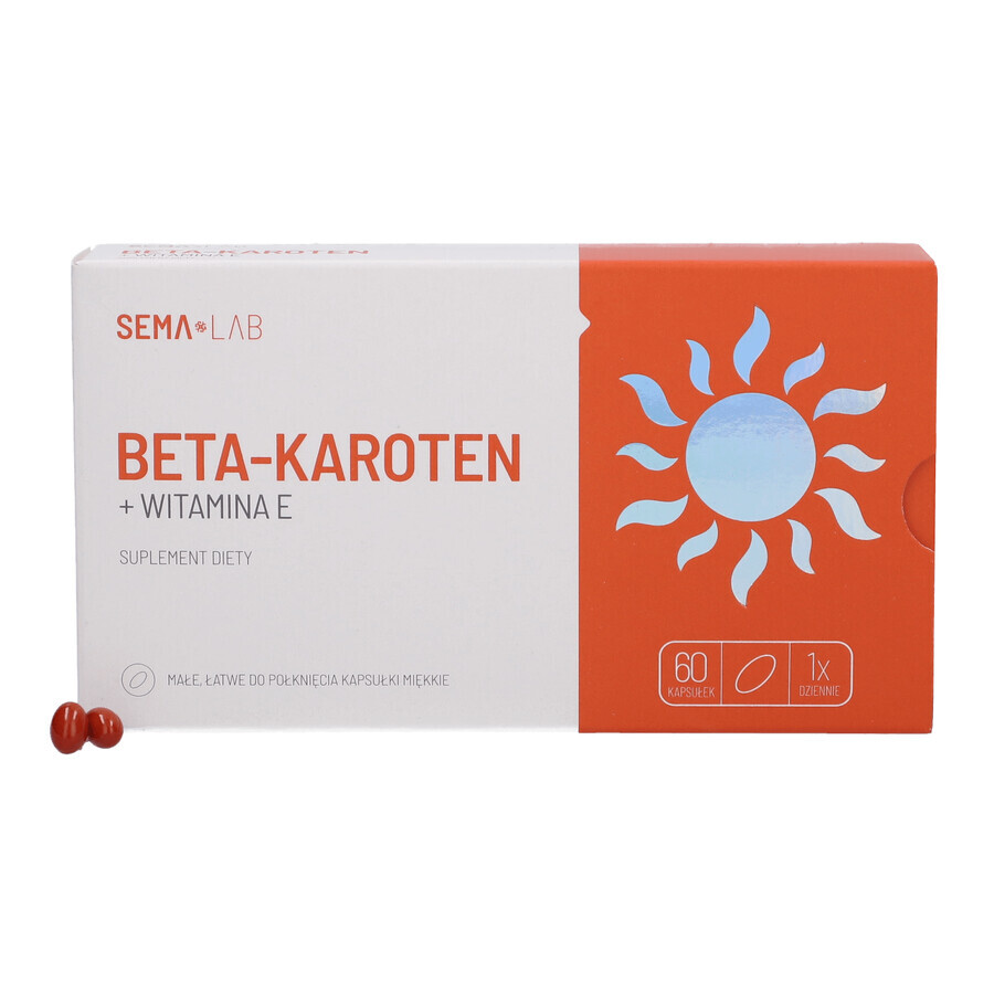 SEMA Lab Beta-carotene + vitamin E, 60 softgels