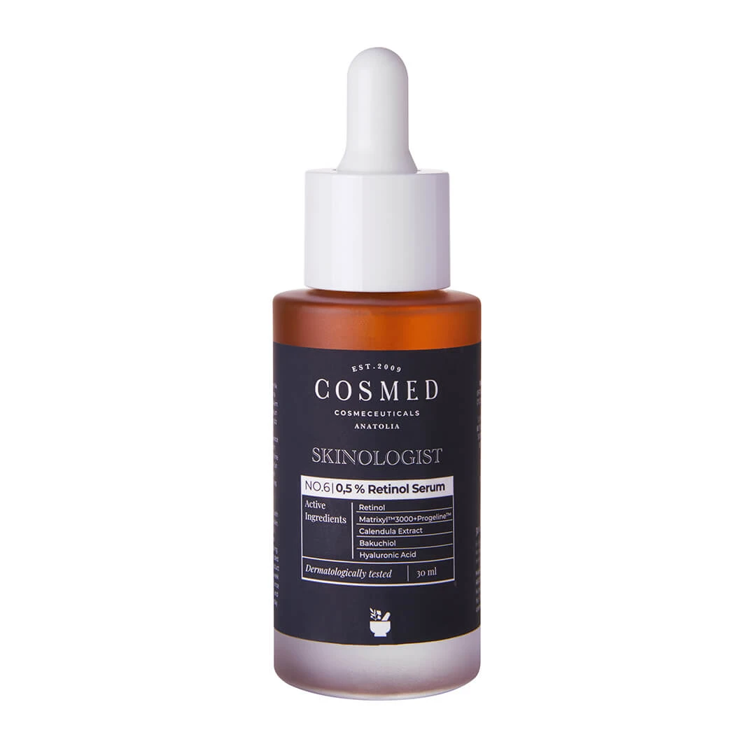 Cosmed Skinologist, Serum mit Retinol 0,5%, Bacuchiol, Hyaluronsäure und Peptiden, 30 ml