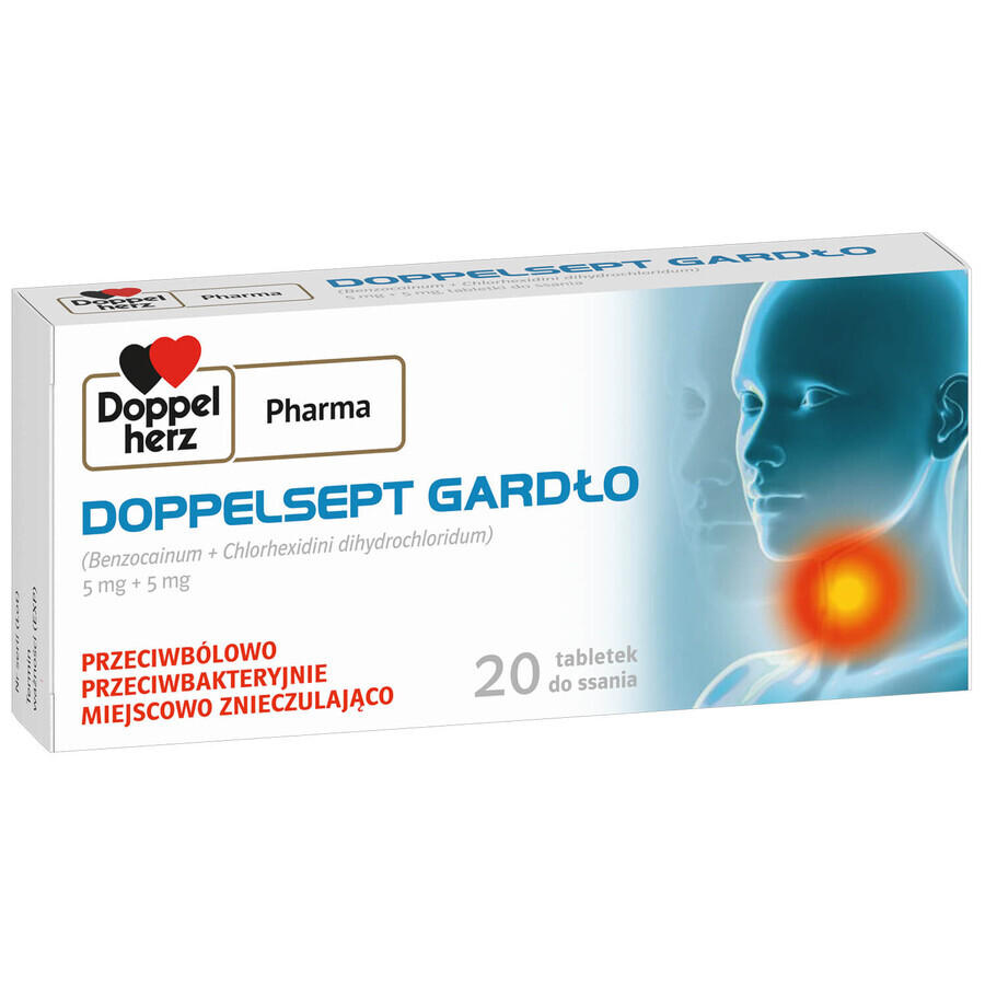 DoppelSept Throat 5 mg + 5 mg, 20 Tabletten