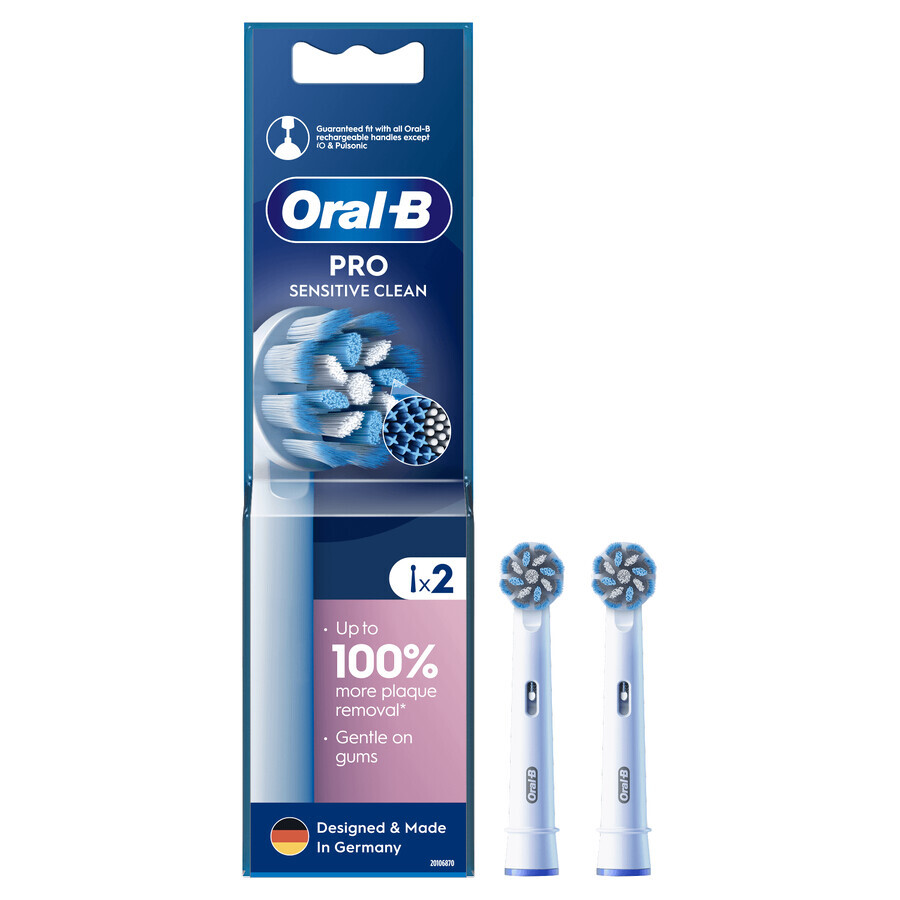 Oral-B Pro Sensitive Clean, puntas de recambio para cepillo eléctrico, 2 piezas