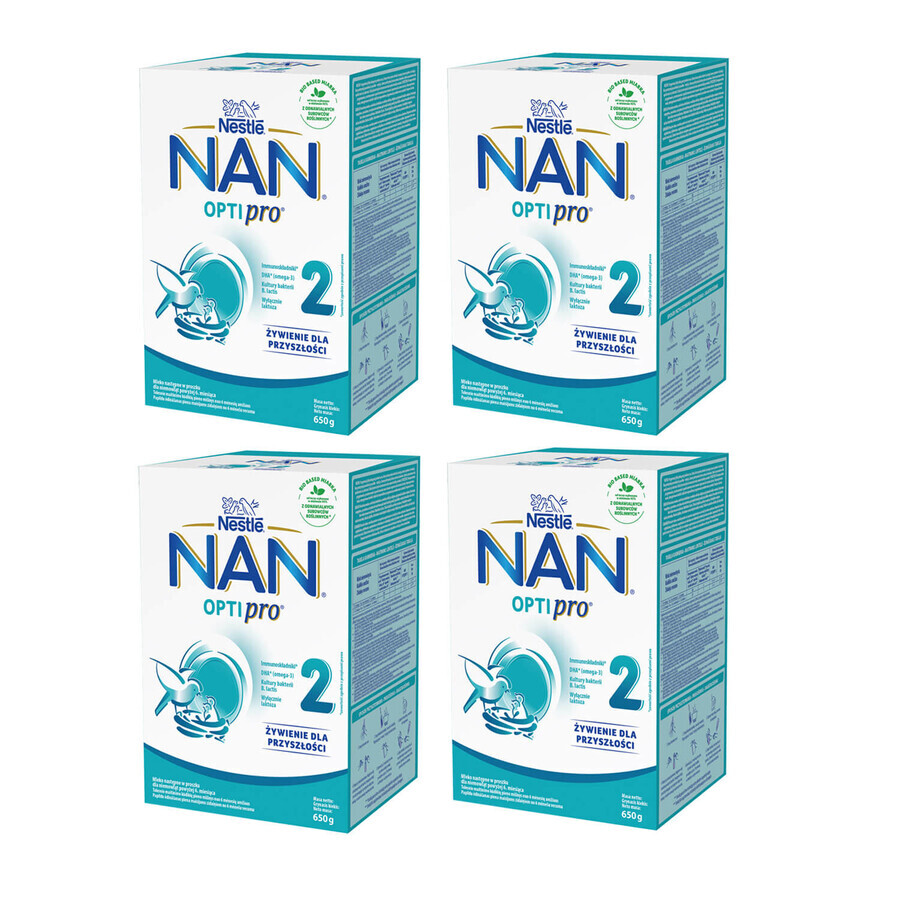 Nestle NAN Optipro 2, Folgemilch für Säuglinge ab 6 Monaten, 4 x 650 g