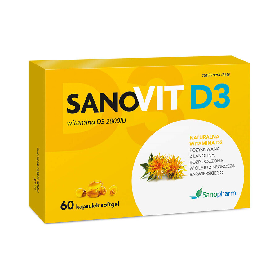 Sanovit D3 2000 IU, 60 capsules molles