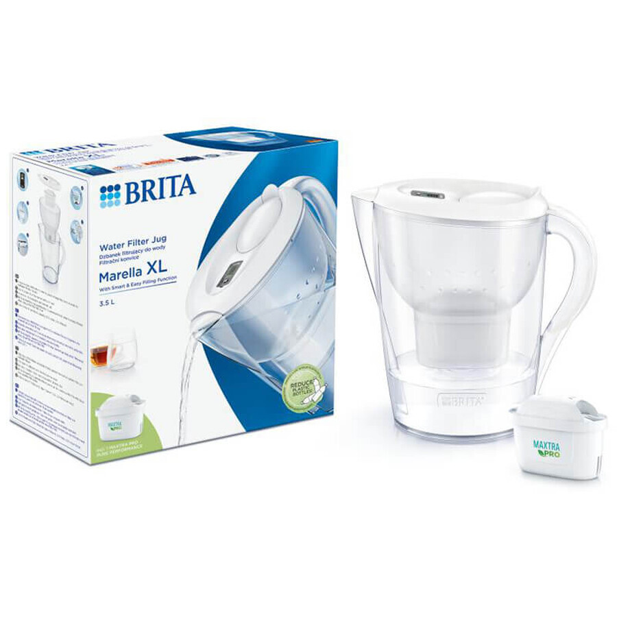 Brita Marella, carafe avec filtre XL 3,5 l, blanc + filtre Maxtra Pro Pure Performance, 1 pc