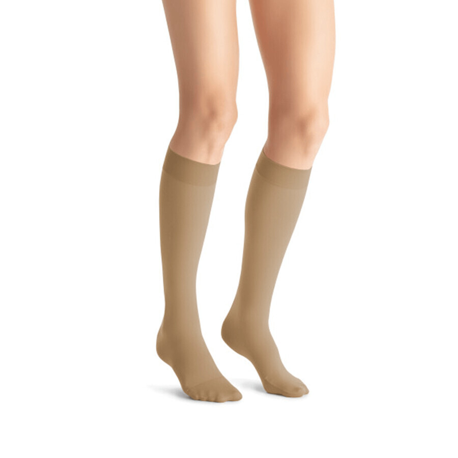 Jobst Opaque, chaussettes de compression pour le genou, CCL2, bout foncé, taille 3, naturel