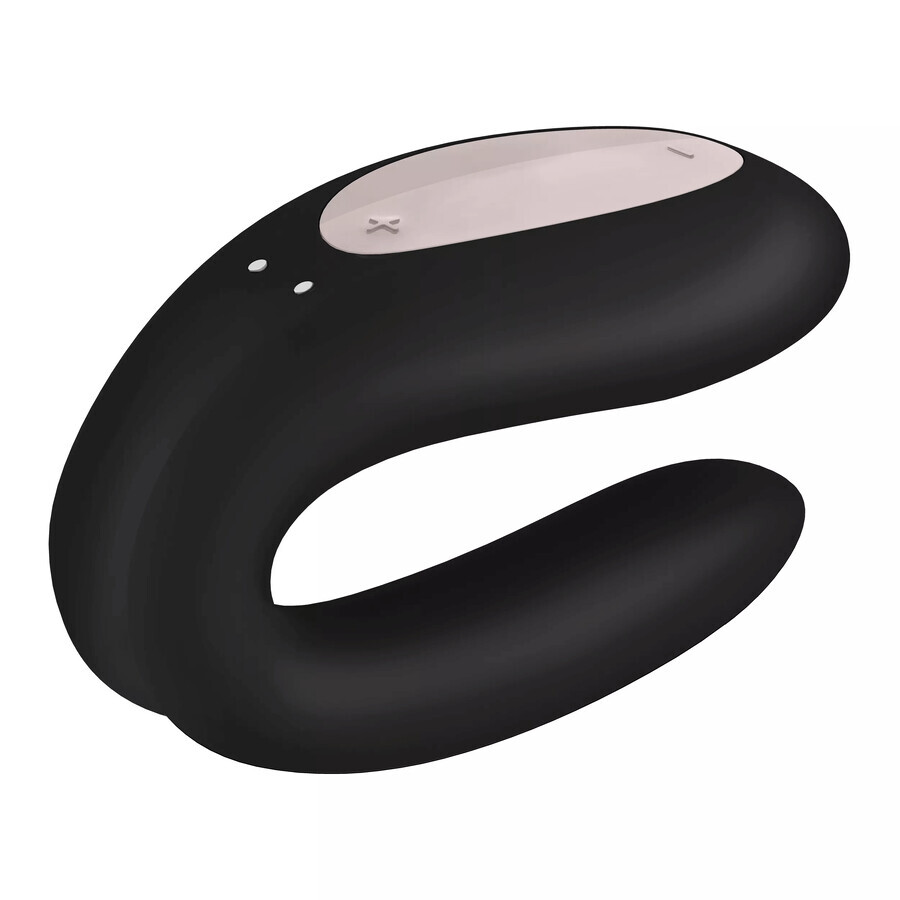 Satisfyer Double Joy, vibratore per coppie controllato dal telefono, nero