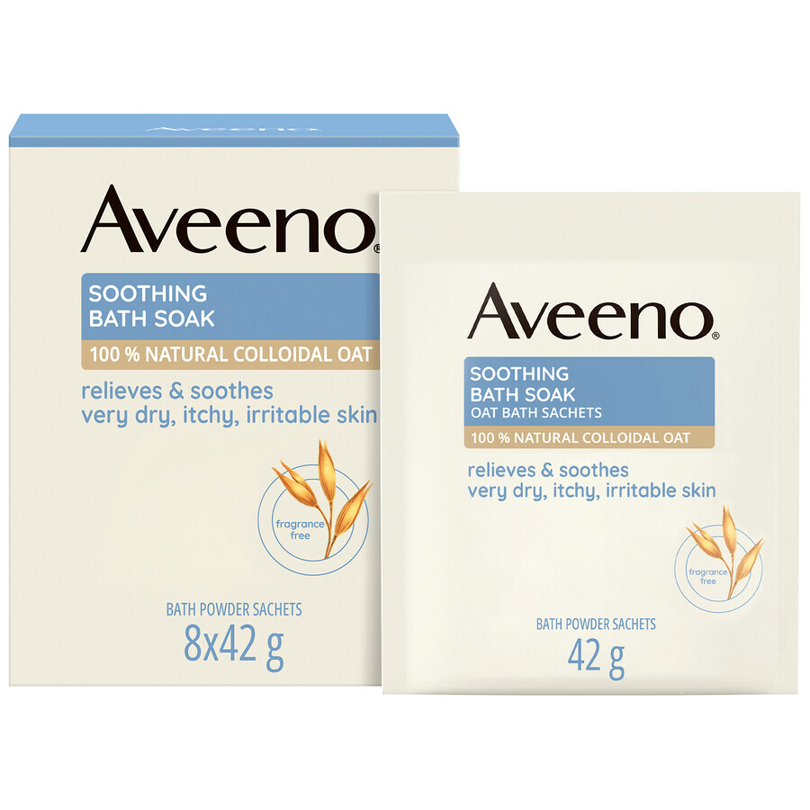 Aveeno verzachtend badpoeder, 8 x 42 g