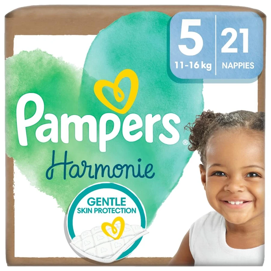 Pampers Harmonie 5 (11-16 kg), pieluchy, 21 sztuk: ceny i cechy