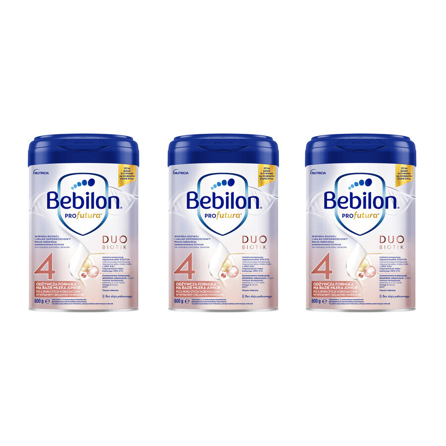 Set Bebilon Profutura Duo Biotik 4, aangepaste melk, na 2 jaar, 3 x 800 g