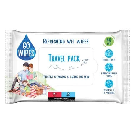 Universal-Feuchttücher, 40 Stück, Go Wipes