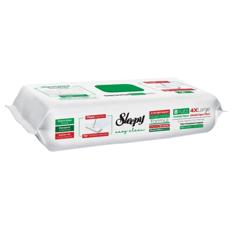 Paños de limpieza para suelos mojados White Soap Easy Clean, 50 unidades, Sleepy