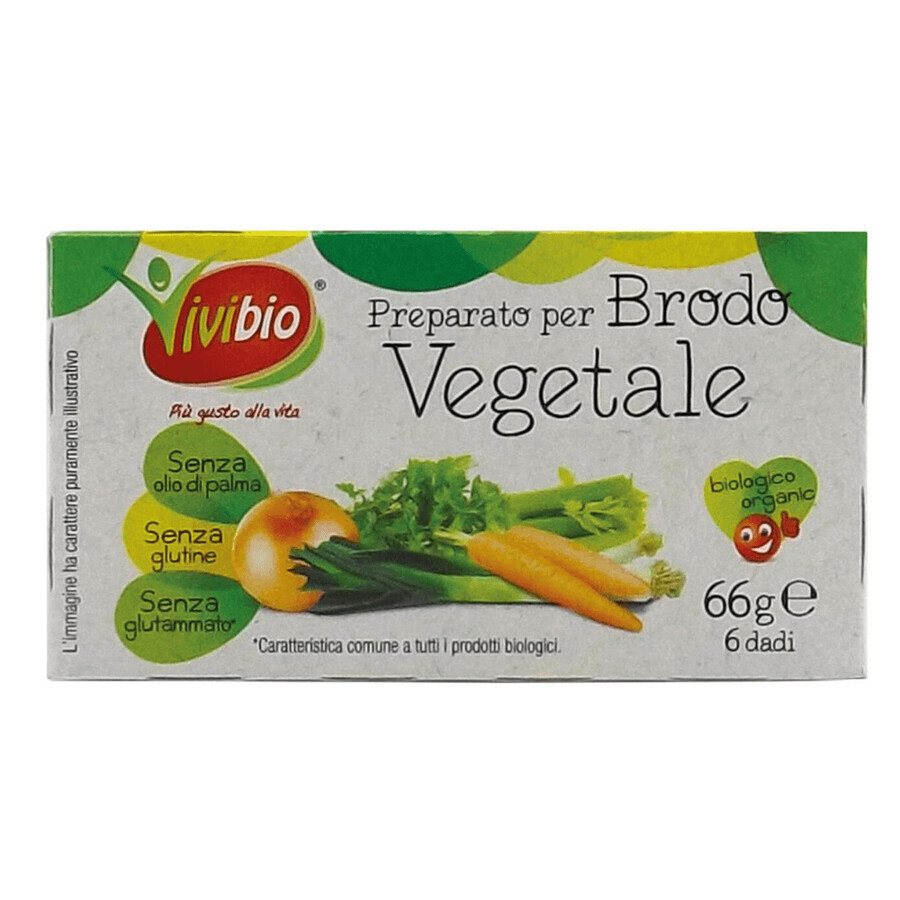 Cubetti di zuppa di verdure bio, senza glutine, 66 g, Vivibio