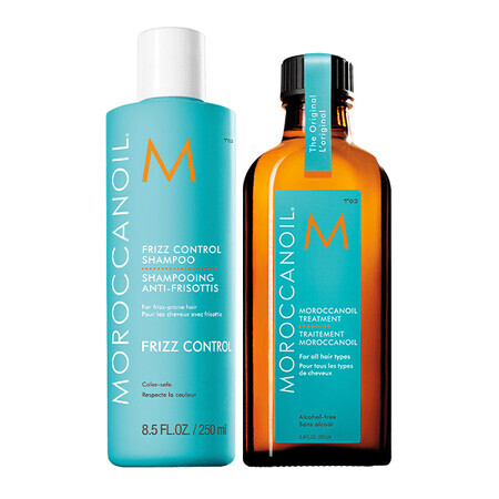 Packung Anti-Frizz Shampoo + Ueli Original Pflege, 250 + 100 ml, Moroccanoil