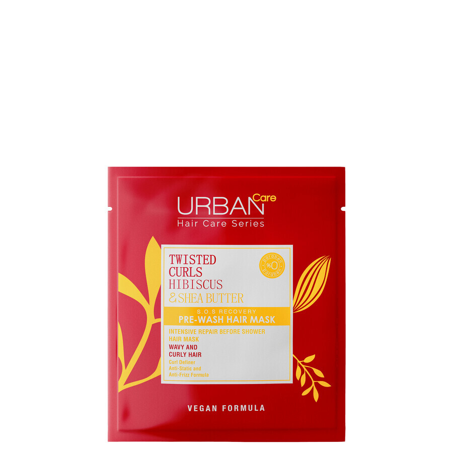 Pre-shampoo curly hair mask with Hibiscus and Shea Butter, 50 ml, Urban Care