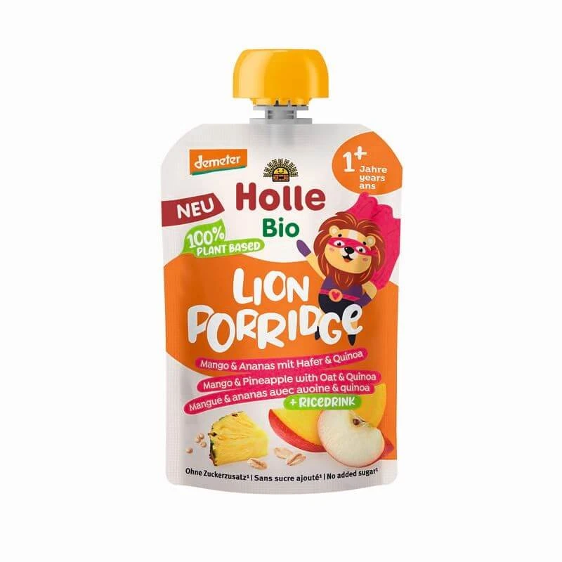 Bio Fruchtpüree mit Getreide Brei, +1 Jahr, 110 g, Löwe, Holle