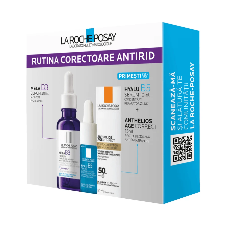 Mela B3 Serum 30ml + Anthelios Age Correct 15ml + Hyalu B5 Serum 10ml, La Roche Posay