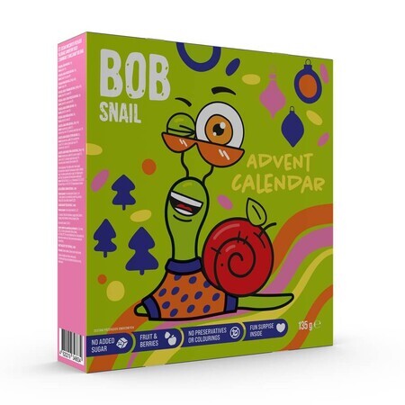 Adventskalender mit natürlichen Snacks und Spielzeug, 135 g, Bob Snail