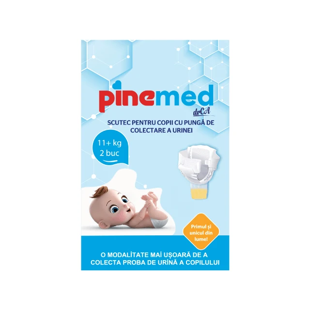Babywindel mit Urinauffangbeutel, +11 kg, 2 Stück, Pinemed