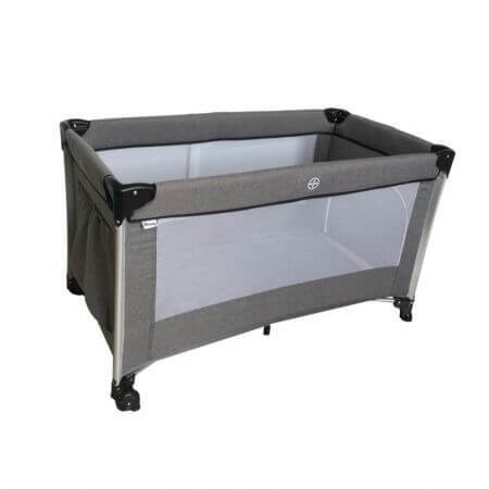 Gestreiftes Klappbett, 0-36 Monate, Grau Melange Deluxe, Ding