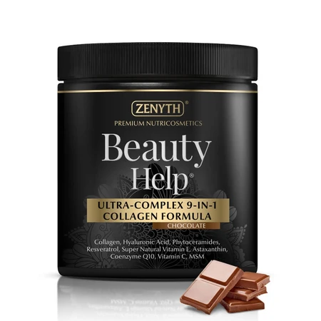 Beauty Help Formule Collagène Ultra-Complexe 9-en-1, Saveur Fraise, 300 g, Zenyth
