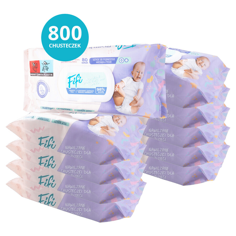 Set Opharm Fifi, wet wipes for children, 10 x 80 pieces