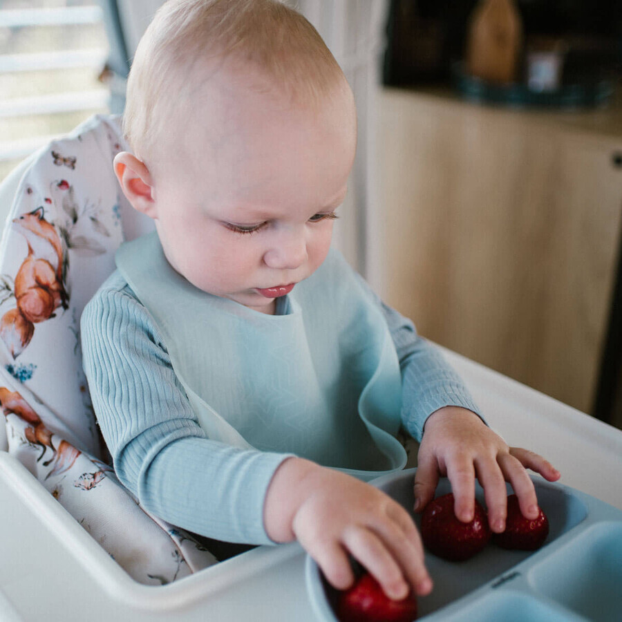 BabyOno, ultra-dünnes Silikon-Lätzchen, türkis, ab 6 Monaten, 1 Stück