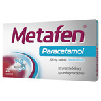 Metafen Paracetamol 500 mg, 20 tablets