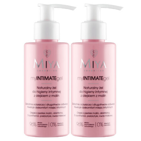 Miya myINTIMATEgel Set, natürliches Intimpflegegel mit Himbeeröl, 2 x 140 ml