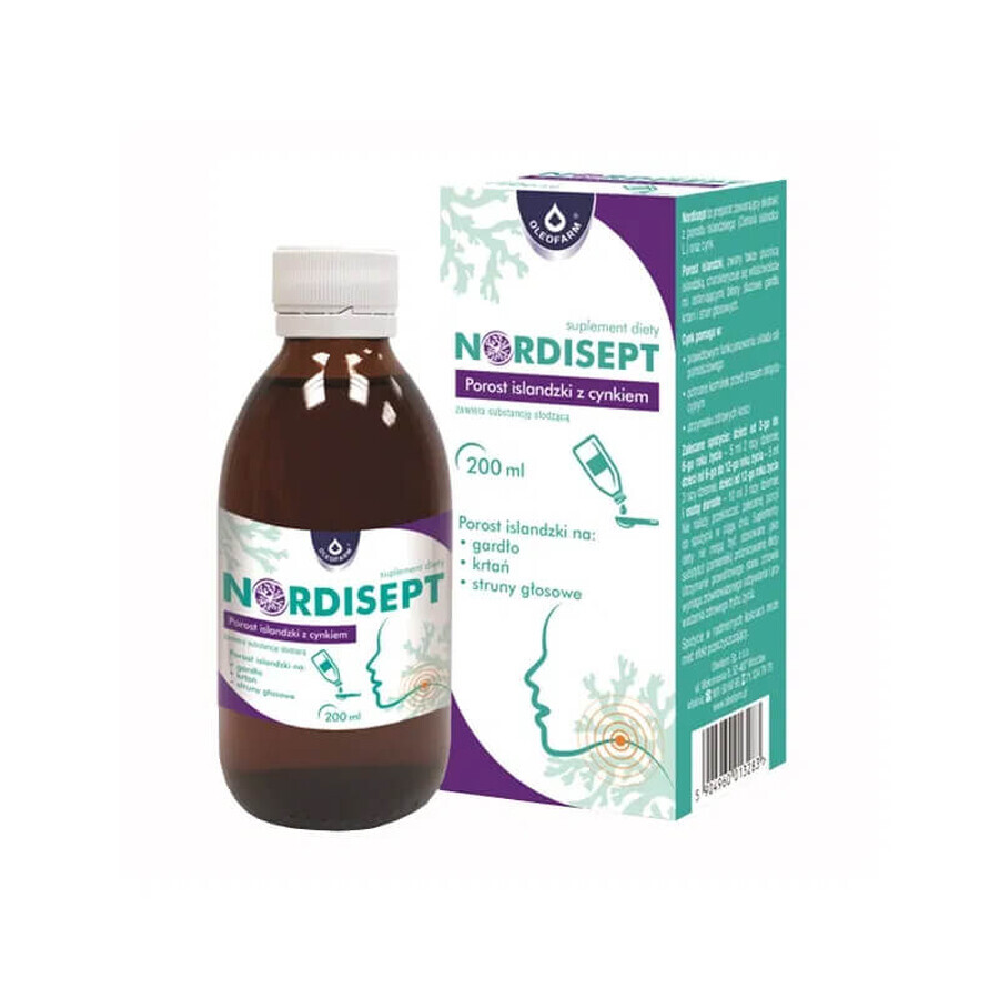 Nordisept Isländische Flechte mit Zink, Sirup, 150 ml VERUNREINIGTE VERPACKUNG