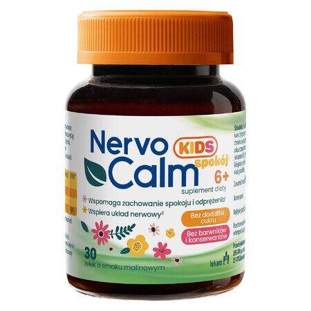 NervoCalm Kids Calm 6+, jelly beans, frambozensmaak, 30 stuks