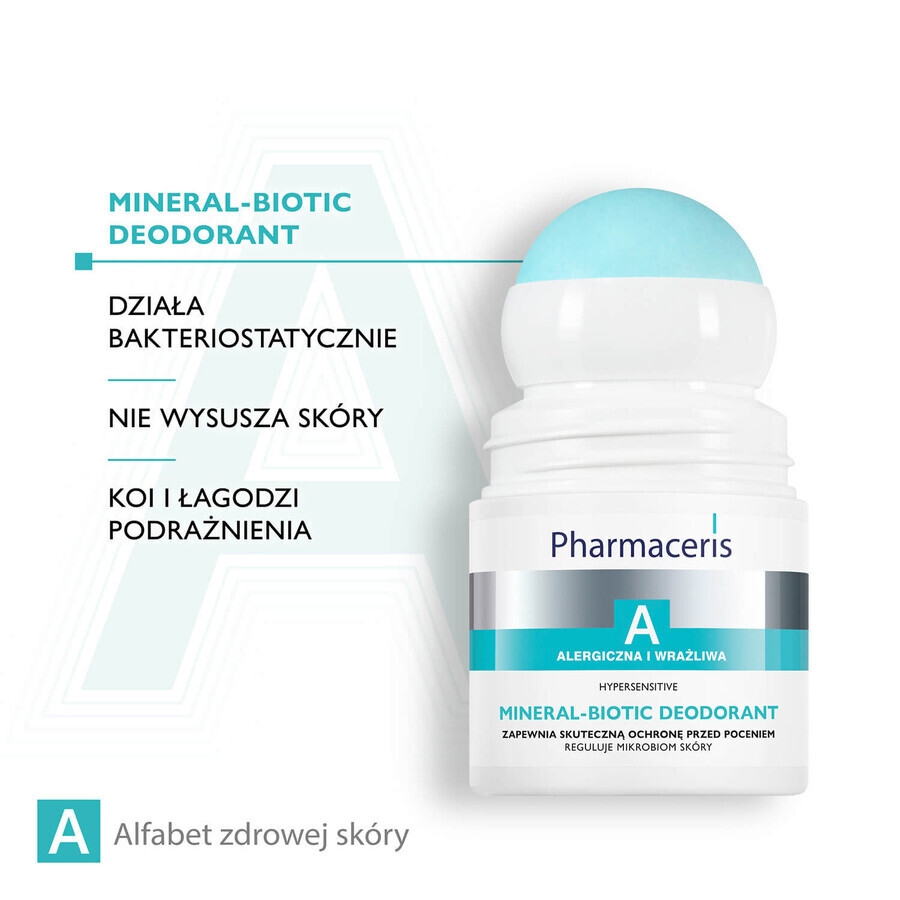 Pharmaceris A Hypersensitive Mineral Biotic, roll-on deodorant, 50 ml + Hyaluro-Sensibio, intensief hydraterend serum, 4 ml gratis