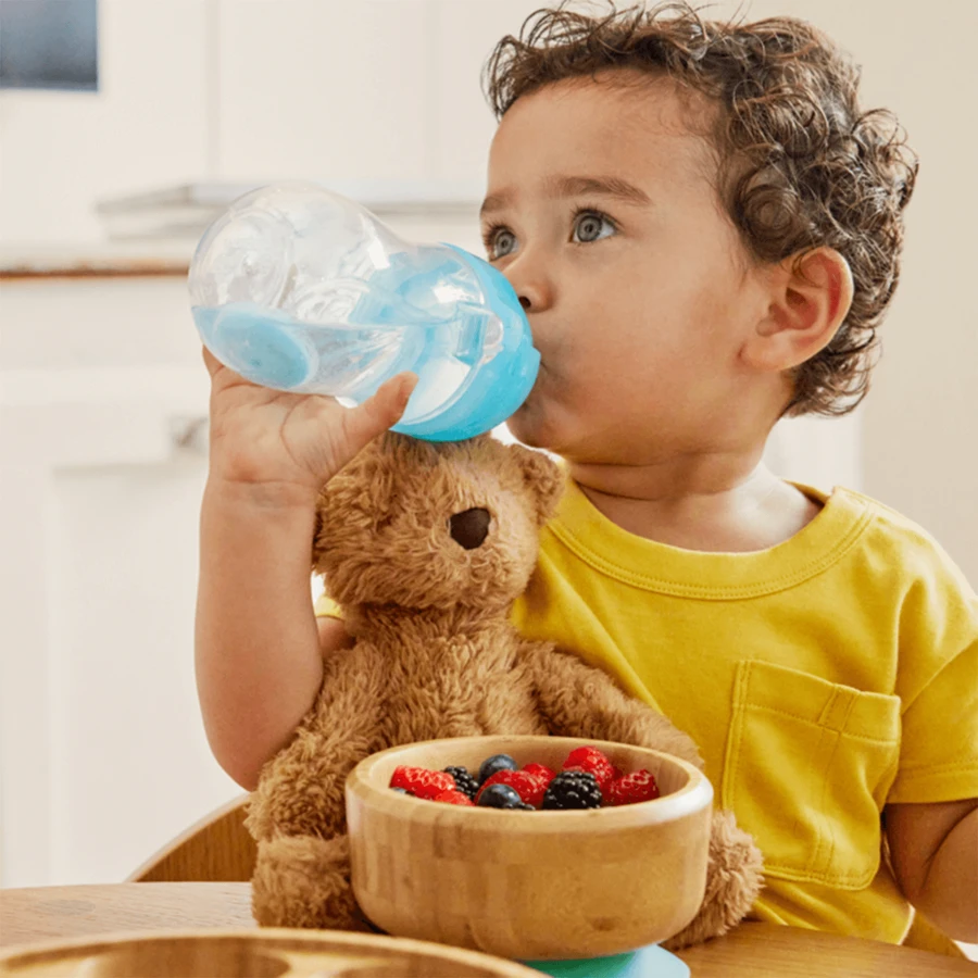 Munchkin Tip&Sip gobelet à paille, bleu, 296 ml