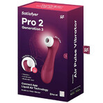 Satisfyer Pro 2 Generation 3 Connect App, App-gesteuerter, berührungslos vibrierender Klitoris-Massager, rot