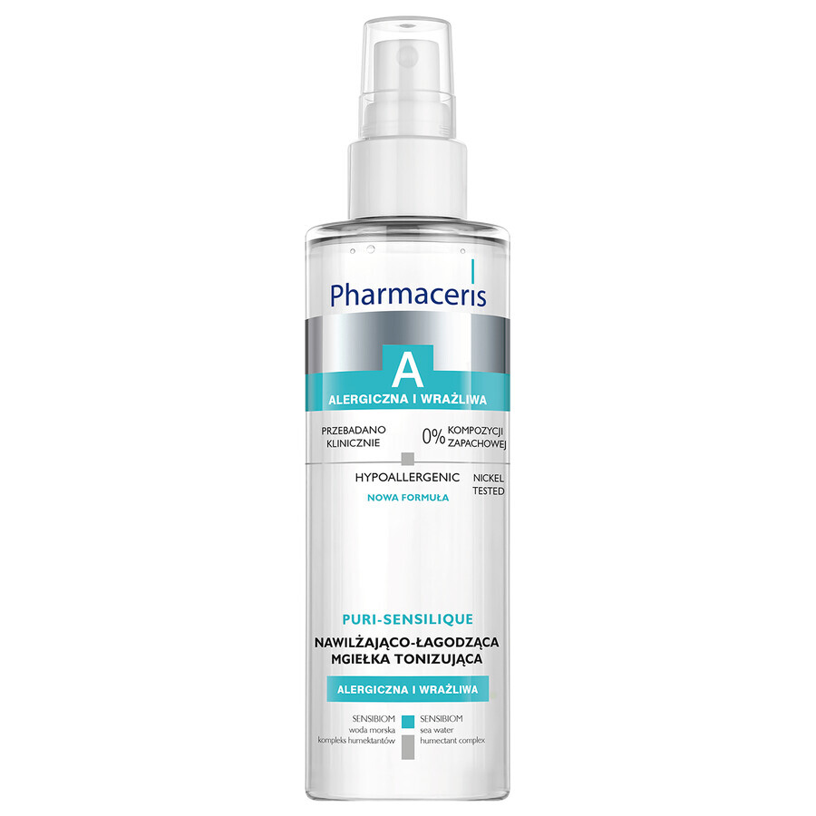 Pharmaceris A Puri-Sensilique, nebbia tonificante idratante e lenitiva, 200 ml + Hyaluro-Sensibio, siero intensamente idratante, 4 ml in omaggio