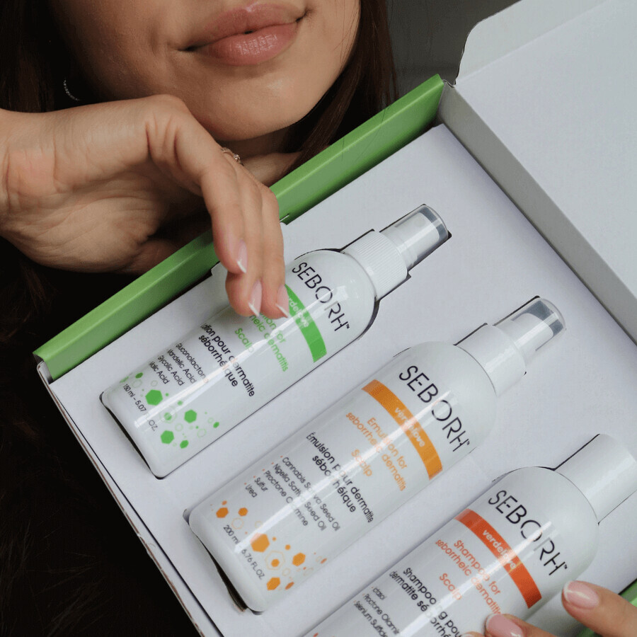 Verdelove Seborh Kit für seborrhoische Dermatitis, Shampoo 200 ml + Emulsion 200 ml + Flüssigkeit 150 ml