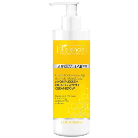 Bielenda Professional SupremeLAB Barrier Renew, emulsie hidro-lipidică de curățare și demachiere cu complex bioactiv de ceramide, 200 ml