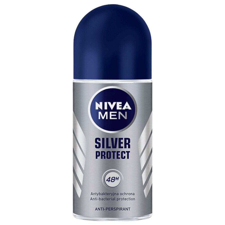 Kit Nivea Men Silver Control, balsam aftershave, 100 ml + gel de duș, 250 ml + roll-on antiperspirant, 50 ml + trusă de machiaj gratuit