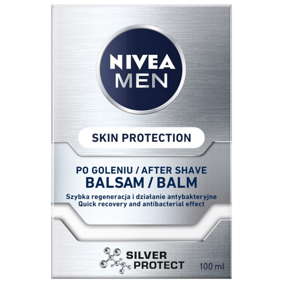 Nivea Men Silver Protect kit, espuma de afeitar 200 ml + bálsamo aftershave 100 ml + gel de ducha 250 ml + roll-on antitranspirante 50 ml