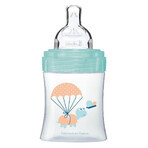 Biberón con función sensorial y tetina plana anticólicos, Aire, 0-6 meses, 150 ml, Flow 1, Dodie