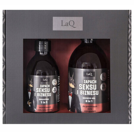 LaQ Dobermann Set, 8 in 1 Duschgel 500ml + reinigendes Shampoo 300ml