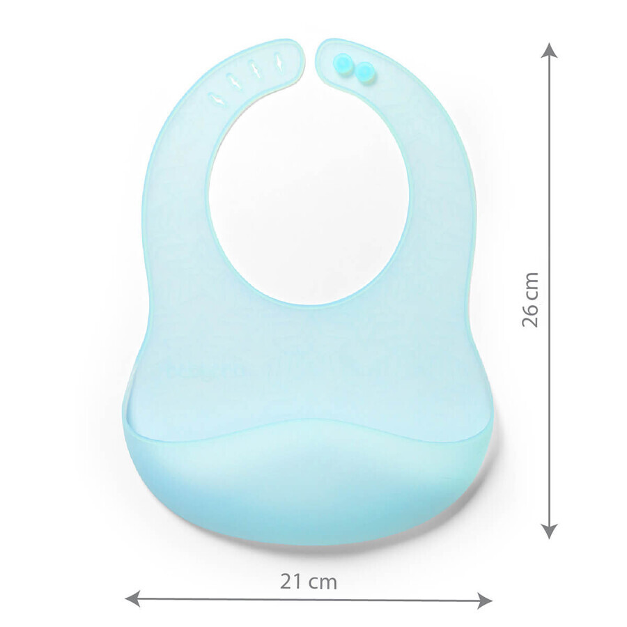 BabyOno, bavaglino ultrasottile in silicone, blu, da 6 mesi, 1 pz.