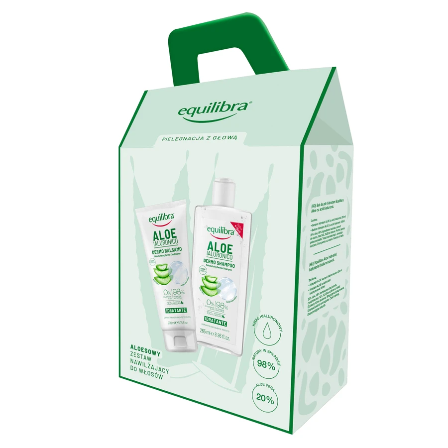 Equilibra Aloë Set, hydraterende aloë shampoo 265 ml + hydraterende aloë conditioner 200 ml