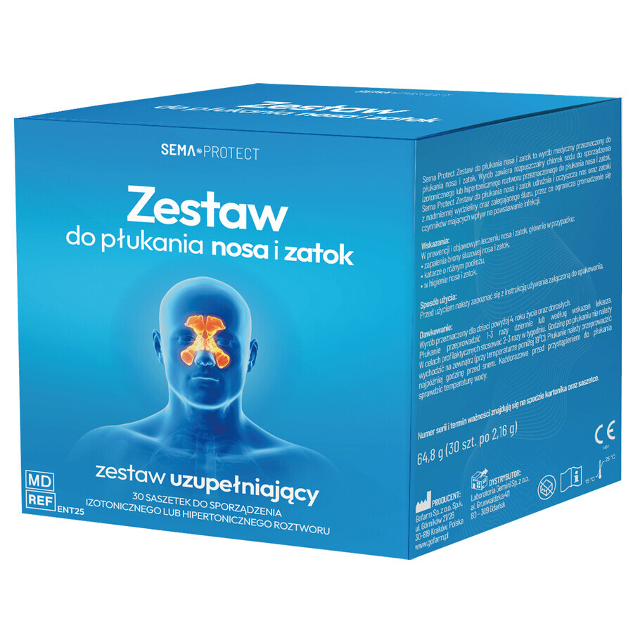 SEMA Protect Rinçage nasal et sinusien Extra Set, 30 sachets