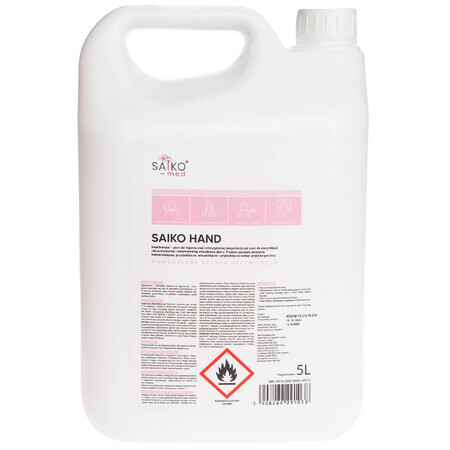 Saiko Hand, désinfectant pour les mains et la peau, 5 litres