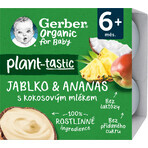 Gerber Bio 100% Gemüse Apfel und Ananas Dessert mit Kokosmilch Stück 4 x 90 g