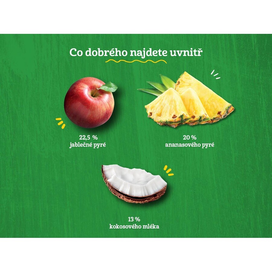 Gerber Bio 100% Gemüse Apfel und Ananas Dessert mit Kokosmilch Stück 4 x 90 g