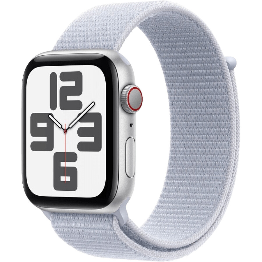 Apple Watch SE (2024) Cellular 40mm, Aluminium Silber mit Cloud Blue Wechselarmband